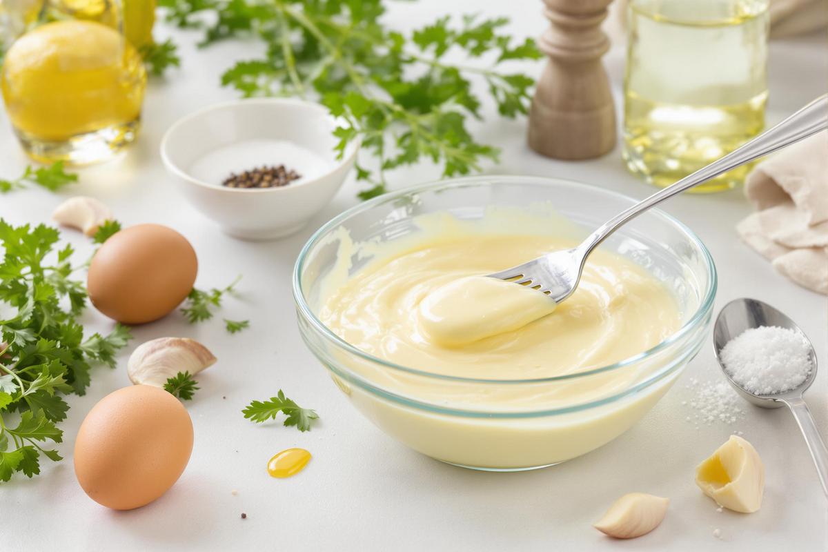 Ingrédients nécessaires pour une mayonnaise sans moutarde