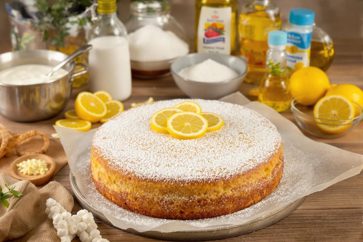 Les ingrédients nécessaires pour un gâteau au yaourt citron