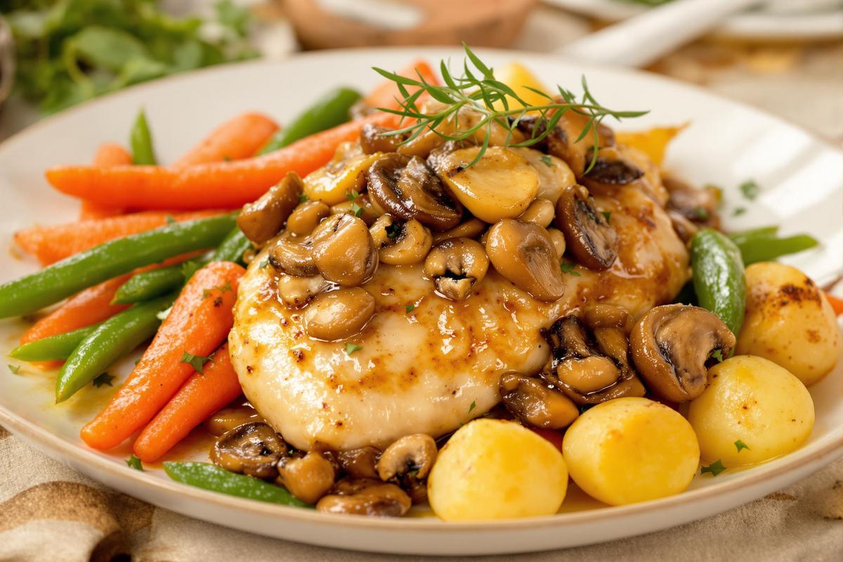 Pourquoi accompagner le poulet au vin jaune et morilles de légumes ?