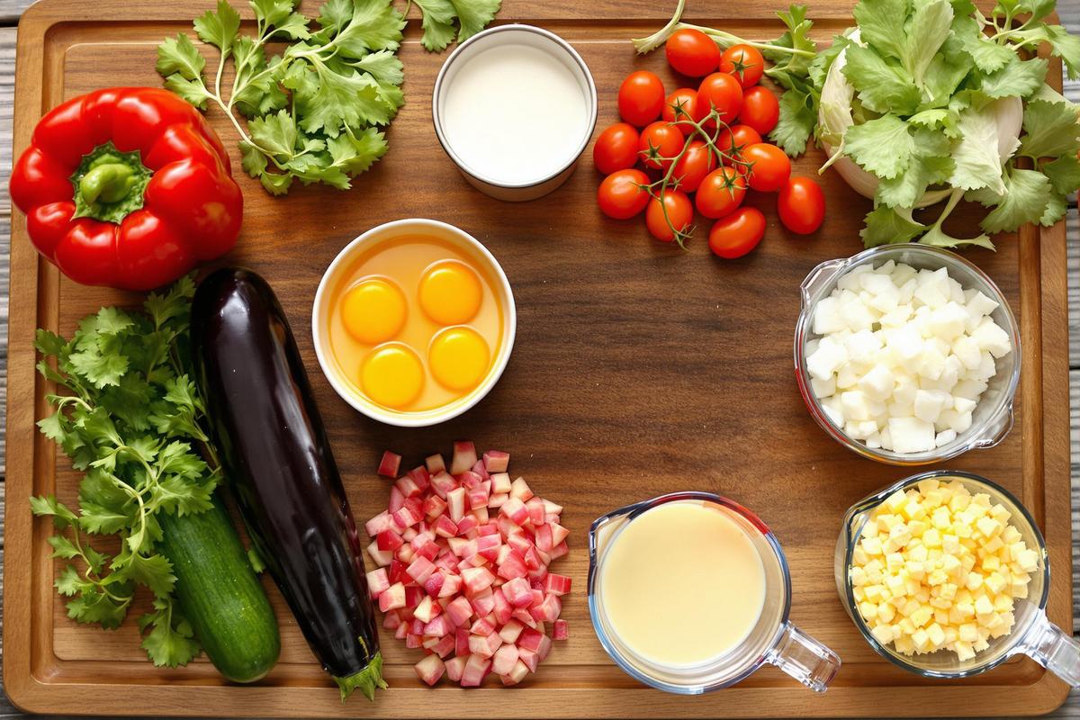 Les ingrédients nécessaires pour la quiche