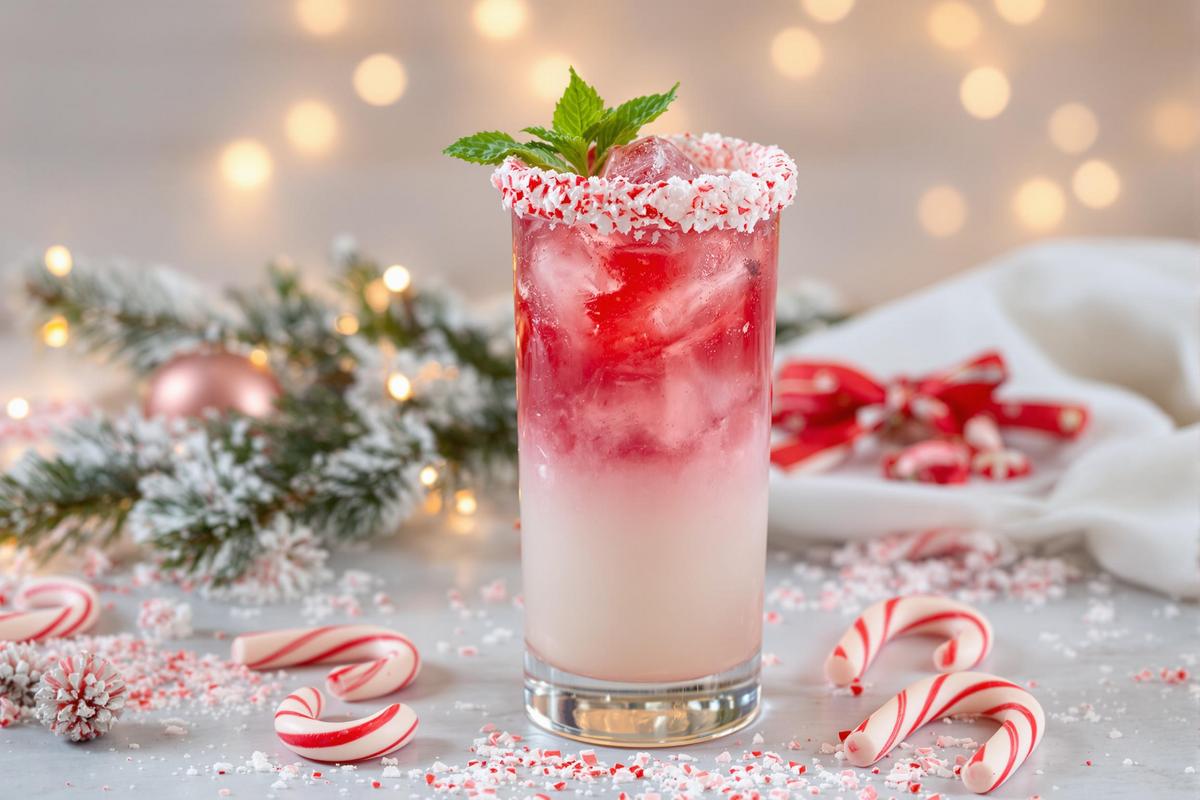 Le cocktail au bonbon candy cane spritzer : une recette festive