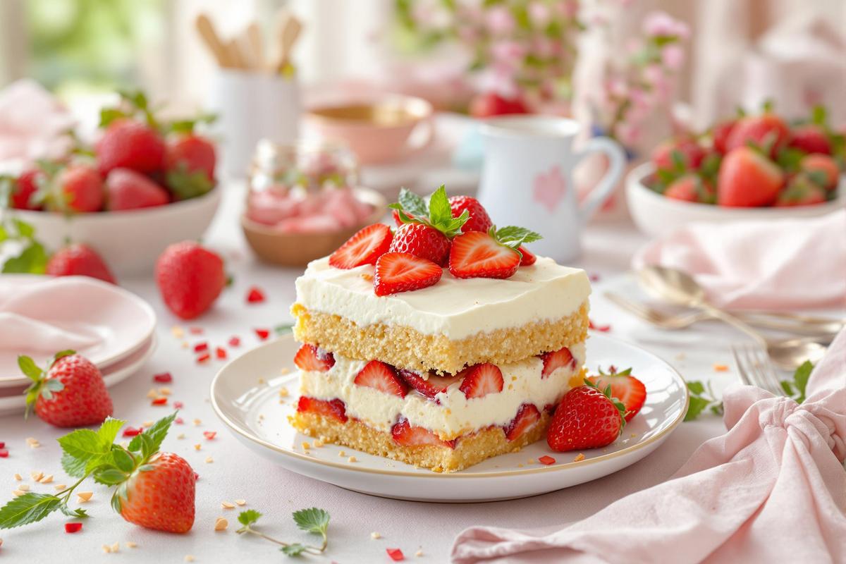 Dans quoi tremper les biscuits pour un tiramisu aux fraises ?