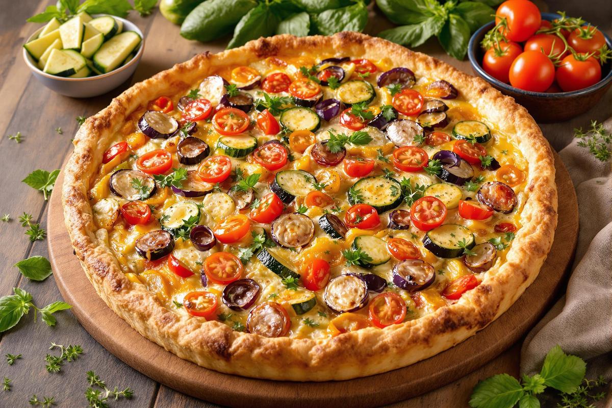 Recette quiche sans pâte aux légumes du soleil