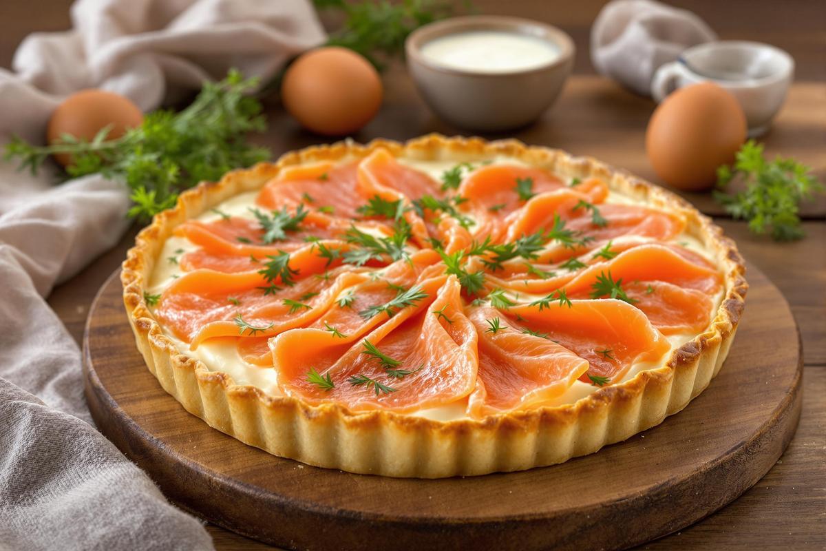 Tarte au saumon fumé et crème fraîche